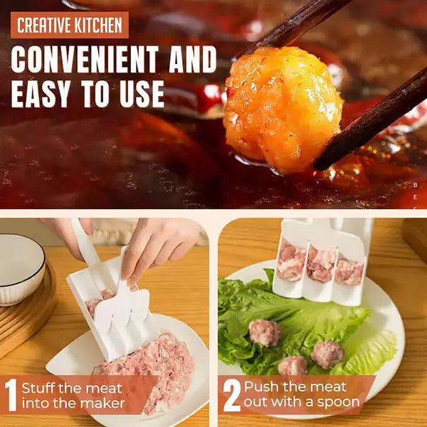 Triple Meatball Maker - Effortlessly Shape Perfect Meatballs for Creative Cooking