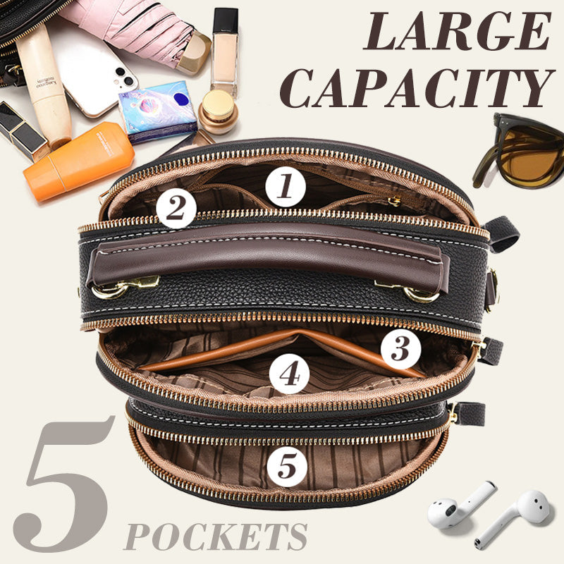 🎁Hot Sale 49% OFF⏳Classic Multifunctional Compartments Adjustable Wide Shoulder Strap PU Leather Crossbody Bag