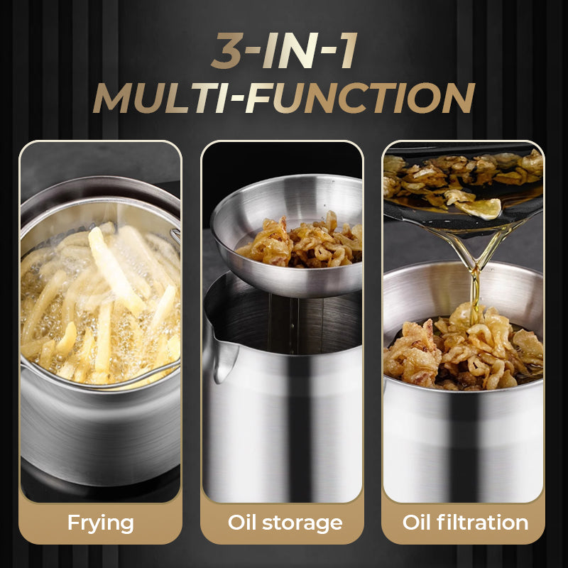 🔥FREE SHIPPING🔥Multi-Function Large Capacity Stainless Steel Oil Filter Container