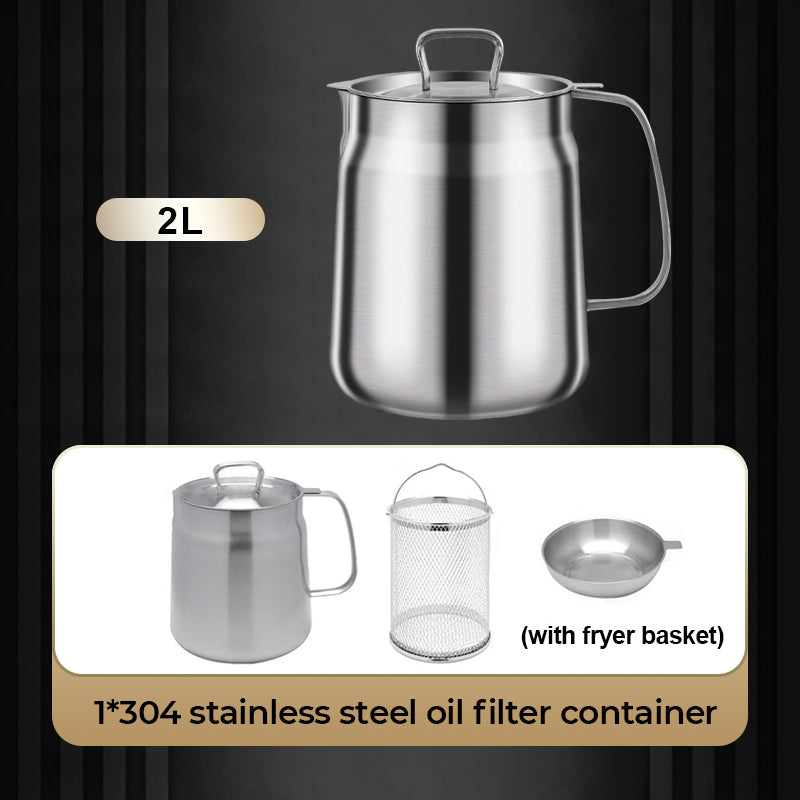 🔥FREE SHIPPING🔥Multi-Function Large Capacity Stainless Steel Oil Filter Container