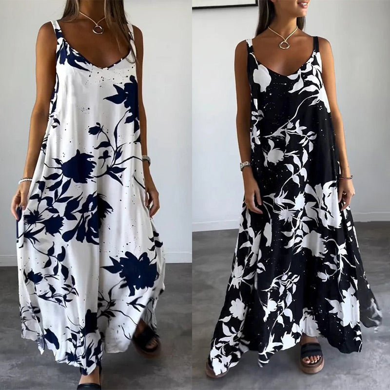 🌟Limited Time Offer 49% OFF💞Women's Floral Spaghetti Strap Sleeveless Backless Flowing Dress