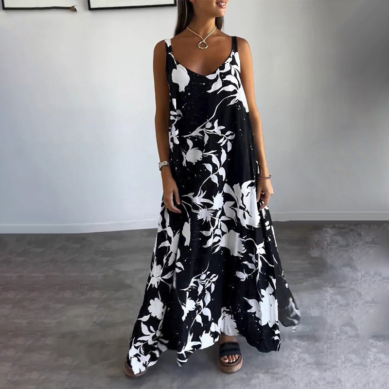 🌟Limited Time Offer 49% OFF💞Women's Floral Spaghetti Strap Sleeveless Backless Flowing Dress