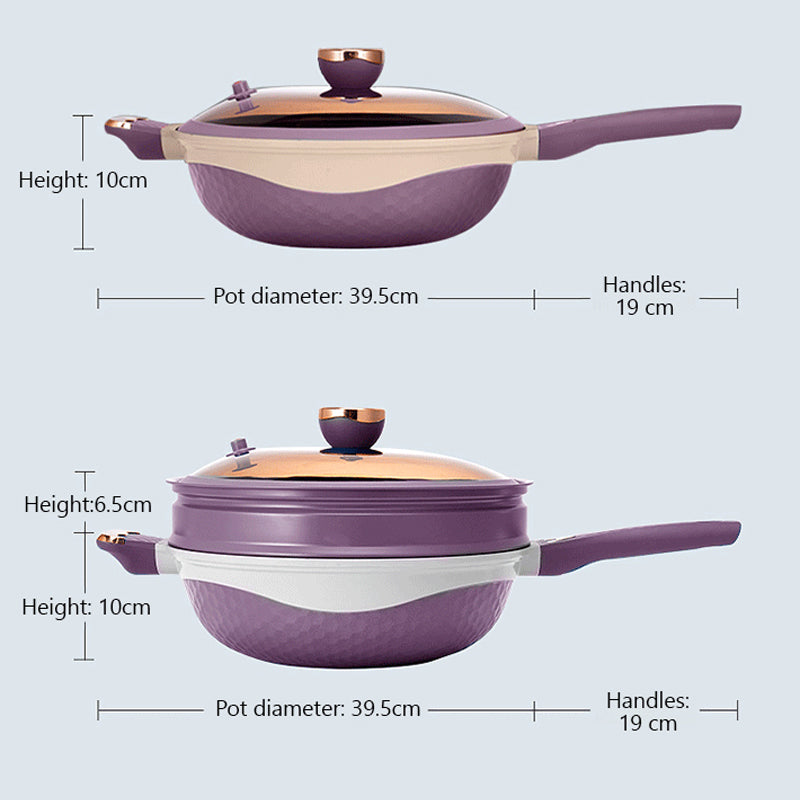 🏠Kitchen Essentials🍲Multifunctional Non-Stick Frying Pan with Lid