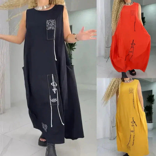 💥Limit Time 50% OFF💃Casual Sleeveless Maxi Dress for Plus Size Women