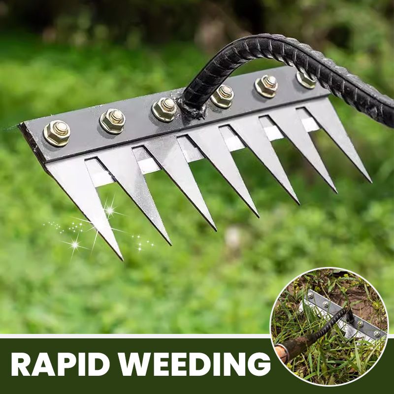 🔥Early autumn offers🍂5/6/7/8 Weed rake with carbon steel garden teeth